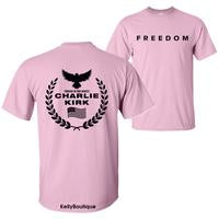 Freedom Charlie Kirk A True American Patriot Eagle Wreath “Forever in Our Hearts” Memorial T-Shirt