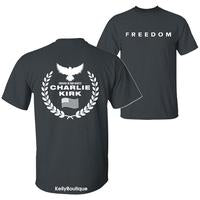 Freedom Charlie Kirk A True American Patriot Eagle Wreath “Forever in Our Hearts” Memorial T-Shirt
