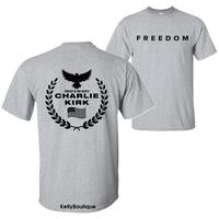 Freedom Charlie Kirk A True American Patriot Eagle Wreath “Forever in Our Hearts” Memorial T-Shirt
