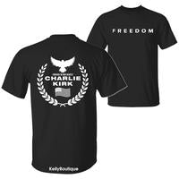 Freedom Charlie Kirk A True American Patriot Eagle Wreath “Forever in Our Hearts” Memorial T-Shirt