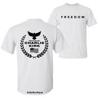 Freedom Charlie Kirk A True American Patriot Eagle Wreath “Forever in Our Hearts” Memorial T-Shirt