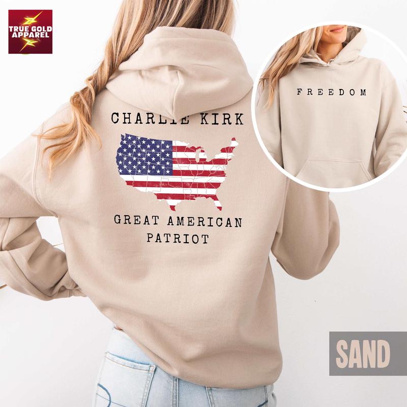 Charlie Kirk Great American Patriotic Memorial Hoodie