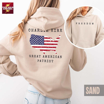 Charlie Kirk Great American Patriotic Memorial Hoodie