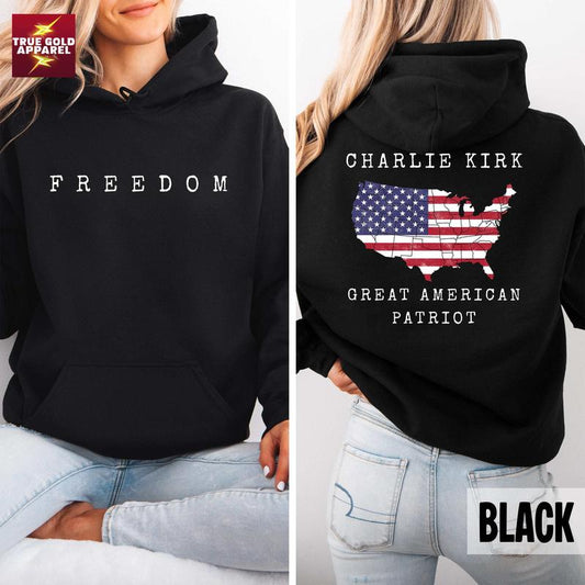 Charlie Kirk Great American Patriotic Memorial Hoodie