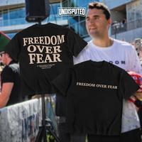 Freedom Over Fear Charlie Kirk Tribute Heavy Cotton Commemorative Shirt Hoodie/Tshirt